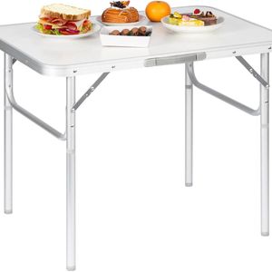Picknick Tafel - Camping Tafel - Balkontafel - Verstelbaar - 55D x 75,5B x 59H CM - Zilver