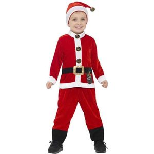 Smiffy's - Kerst & Oud & Nieuw Kostuum - Kleine Noordpool Kerstman - Jongen - Rood - Maat 116 - Kerst - Verkleedkleding