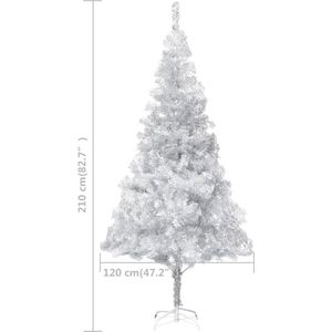 vidaXL-Kunstkerstboom-met-verlichting-en-kerstballen-210-cm-PET-zilver