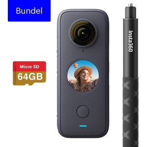 Insta360 One X2 Starter Bundel - met 64GB SD Kaart en Selfie stick - 360° Panorama Actioncam