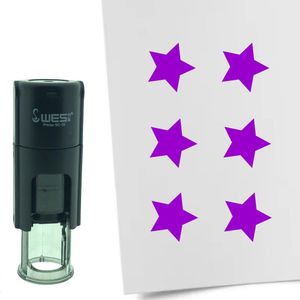 CombiCraft Stempel Ster of Sterretje 10mm rond - paarse inkt