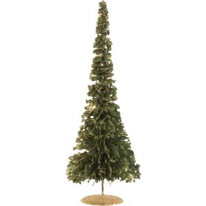 J-Line Kerstboom - polyresin - glitter/groen/goud - small
