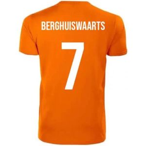 Oranje T-shirt - Berghuiswaarts - Koningsdag - EK - WK - Voetbal - Sport - Unisex - Maat XS
