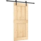 vidaXL - Schuifdeur - met - beslag - 90x210 - cm - massief - grenenhout