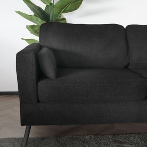 Hoekbank design Lizza 269cm bank zwart teddy loungebank zowel links als rechts bankstel