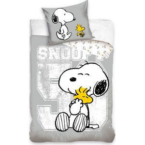 Snoopy Dekbedovertrek, Friends - Eenpersoons - 140 x 200 cm - Katoen