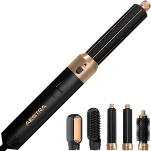 5 in 1 Hairwrap - Aestra - 60.000RPM - Föhn met Diffuser - Krultang - Föhnborstel - Krulborstel - Airstyler - Haarborstel - 1000W - Zwart / Goud