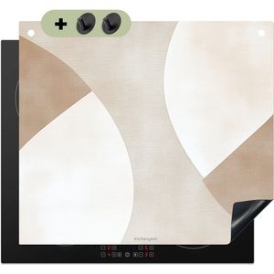 KitchenYeah® Inductie beschermer 57.6x51.6 cm - Bruin - Japandi - Abstract - Beige - Kookplaataccessoires - Afdekplaat voor kookplaat & Spatscherm achterwand - Inductiebeschermer - Inductiemat - Inductieplaat mat - Keuken decoratie