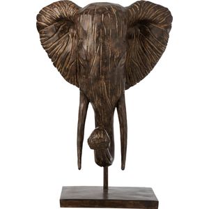 J-Line Olifant Op Voet Poly Bruin - Olifant beeld 76.00 cm hoog