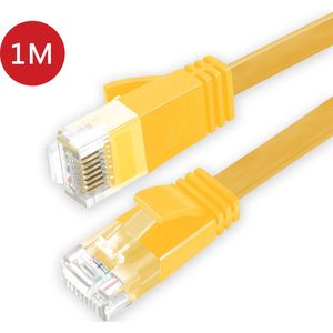 BukkitBow - Cat6 - U/UTP Kabel – Netwerkkabel – Extra Plat – 1 Meter – Geel