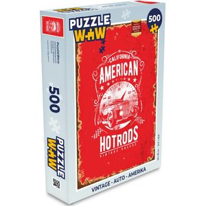 Puzzel Vintage - Auto - Amerika - Legpuzzel - Puzzel 500 stukjes