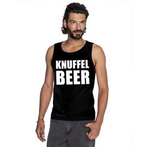 Knuffel beer tekst singlet shirt/ tanktop zwart heren XXL