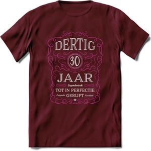 30 Jaar Legendarisch Gerijpt T-Shirt | Roze - Grijs | Grappig Verjaardag en Feest Cadeau Shirt | Dames - Heren - Unisex | Tshirt Kleding Kado | - Burgundy - XXL