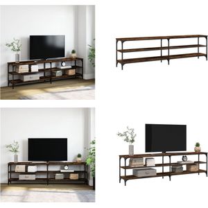 vidaXL Tv-meubel 180x30x50 cm bewerkt hout metaal gerookt eikenkleurig - Tv Meubel - Tv Meubels - Tv Wandmeubel - Tv Tafel
