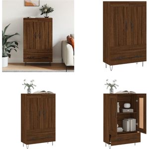 vidaXL Hoge kast 69-5x31x115 cm bewerkt hout bruineikenkleurig - Hoge Kast - Hoge Kasten - Hoge Kast Met Lade - Kast