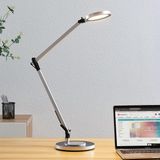 Lindby - LED bureaulamp- met dimmer - 1licht - kunststof, metaal - H: 46.5 cm - zilver, - Inclusief lichtbron