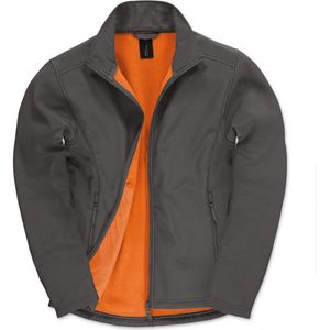 SportJas Heren M B&C Lange mouw Dark Grey / Neon Orange 96% Polyester, 4% Elasthan
