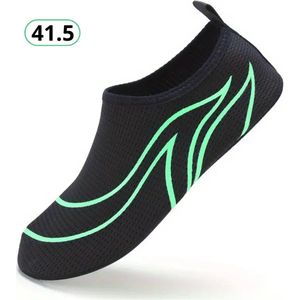 Bovista Waterschoenen Voor Kinderen & Volwassenen - Aqua Shoes - Aquaschoenen - Afzwemschoenen - Zwemles Schoenen - Zwart & Groen - Maat 37