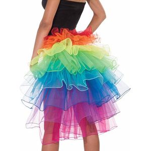 KIMU Regenboog Tutu Tule Staart Rok Petticoat Rokje - One Size XS S M L XL - Eenhoorn Achterkant Rainbow Sleep Pride Festival