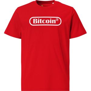 Bitcoin Gamer - Unisex - 100% Biologisch Katoen - Kleur Rood - Maat S | Bitcoin cadeau| Crypto cadeau| Bitcoin T-shirt| Crypto T-shirt| Crypto Shirt| Bitcoin Shirt| Bitcoin Merch| Crypto Merch| Bitcoin Kleding