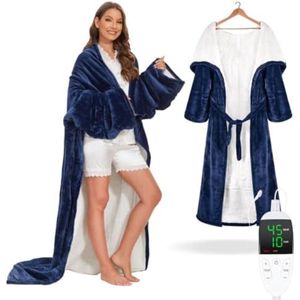 Elektrische bovendeken 1 persoons - Electrische bovendeken 1 persoons - Elektrische knuffeldeken - Elektrische fleece deken - 180 x 130 cm - Blauw
