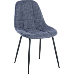 CLP Tom Eetkamerstoel - Zonder armleuning - Fauteuil - blauw Stof