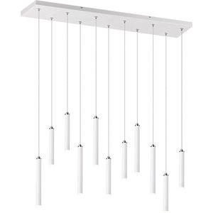 LED Hanglamp - Trion Tular - 22W - Warm Wit 3000K - Dimbaar - Rechthoek - Mat Wit - Aluminium