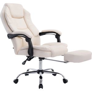 Premium Bureaustoel XL - Op wielen - Creme - Ergonomische bureaustoel - Voor volwassenen - Gamestoel Kunstleer - In hoogte verstelbaar