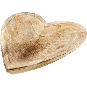 Chaks Serveerplank/dienblad - hartvorm - hout - beige - B25 x H4 cm