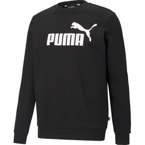 PUMA ESS Big Logo Crew FL Heren Trui - Zwart - Maat M