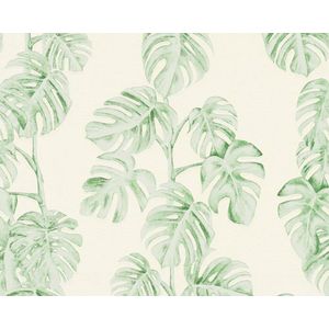 MONSTERA BLAD BEHANG | Botanisch - groen wit - A.S. Création Greenery