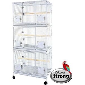 Strong Papegaaien en Parkietenkooi Myra | 91x61x198cm Silvertone Grey