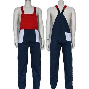 Yoworkwear Tuinbroek polyester/katoen navy-wit-rood maat 62