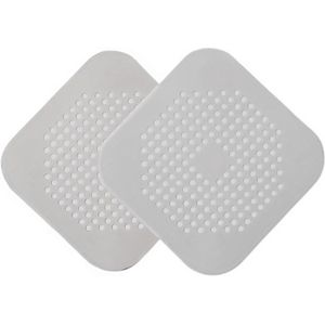 Premium siliconen afvoerzeefjes voor badkamer en keuken - 2 stuks - haarvanger stof- en voedselafvalblokker - universeel passend - eenvoudige montage - grijs