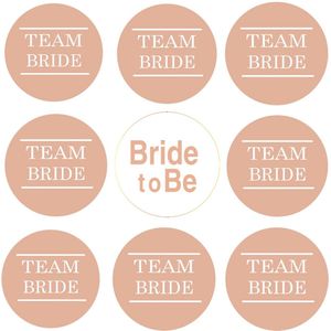 Vrijgezellenfeest button set Bride to Be en Team Bride rose goud met wit - vrijgezellenavond - bride to be - team bride - trouwen - huwelijk