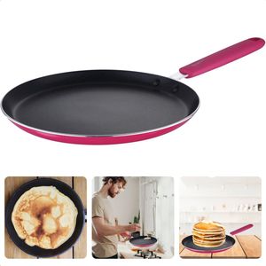 Cheqo® Hippe Pannenkoekpan 24 cm - Geperst Aluminium - Anti-Aanbaklaag - Softtouch Handgreep - Pink - Voor Alle Warmtebronnen - Anti-Aanbaklaag - Lange Levensduur - Omeletpan - Koekenpan