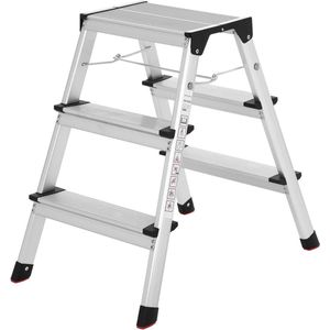 FurnStar Aluminium Ladder - Multifunctionele Ladder - Draagvermogen tot 150 kg - Met 3 Niveaus