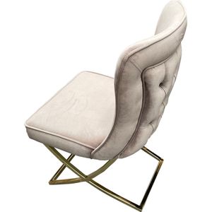 Eetkamerstoel - Rixos - Scarlet - Taupe met gouden onderstel