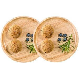 2 stuks dienblad van hout, houten dienblad, ronde dienblad van hout, houten dienblad, fruitborden van hout, voor tapas, noten, fruit, kopjes, vazen