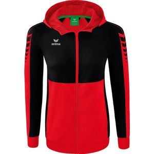 Erima Six Wings Trainingsjack Met Capuchon Dames - Rood / Zwart | Maat: 42