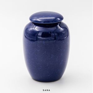 Sea urn - blauw - 300ML - hoogwaardig keramiek - SANA - moderne urn - kleine urn - mini urn - crematie urn - as urn - huisdieren urn - urn hond - urn kat - menselijk as - familie urn - urne - urne hond - urnen - urne volwassenen - urne kat