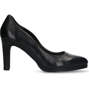 Manfield - Dames - Zwarte leren pumps - Maat 38