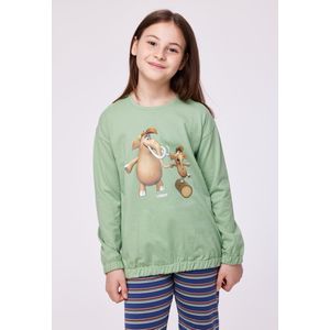 Woody Meisjes-Dames Pyjama groen - maat 14Y