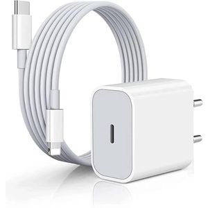 iPhone 11/12/13 Power Adapter 20W USB-C Snellader met USB-C Kabel (1 Meter ) Geschikt voor Apple iPhone 13/12/11 Pro Max USB C Lader Oplader Oplaadstekker Blokje Oplaadblokje