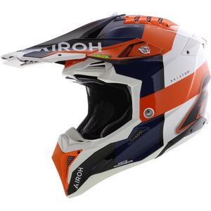 Airoh Helm Aviator 3 AMS² Monarch glans blauw wit oranje