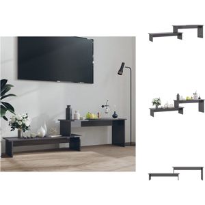 vidaXL Industriële Televisiemeubel - 180 x 30 x 43 cm - Hoogglans Grijs - Kast