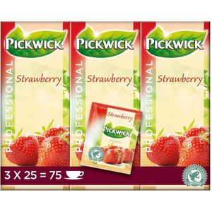 Thee pickwick strawberry 25x1.5gr | Omdoos a 3 pak x 25 stuk | 3 stuks