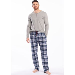 Eskimo Heren Pyjama - Grijs - Pat - 2 Delig - Cadeauset - Maat S