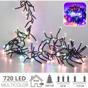 Kerstverlichting - Kerstboomverlichting - Clusterverlichting - Kerstversiering - Kerst - 720 LED's - 54 meter - Multicolor