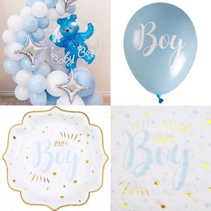 Babyshower of genderreveal set It's a Boy met ballonnen, bordjes en servetten 90-delig - babyshower - genderrveal - baby - geboorte - zwanger